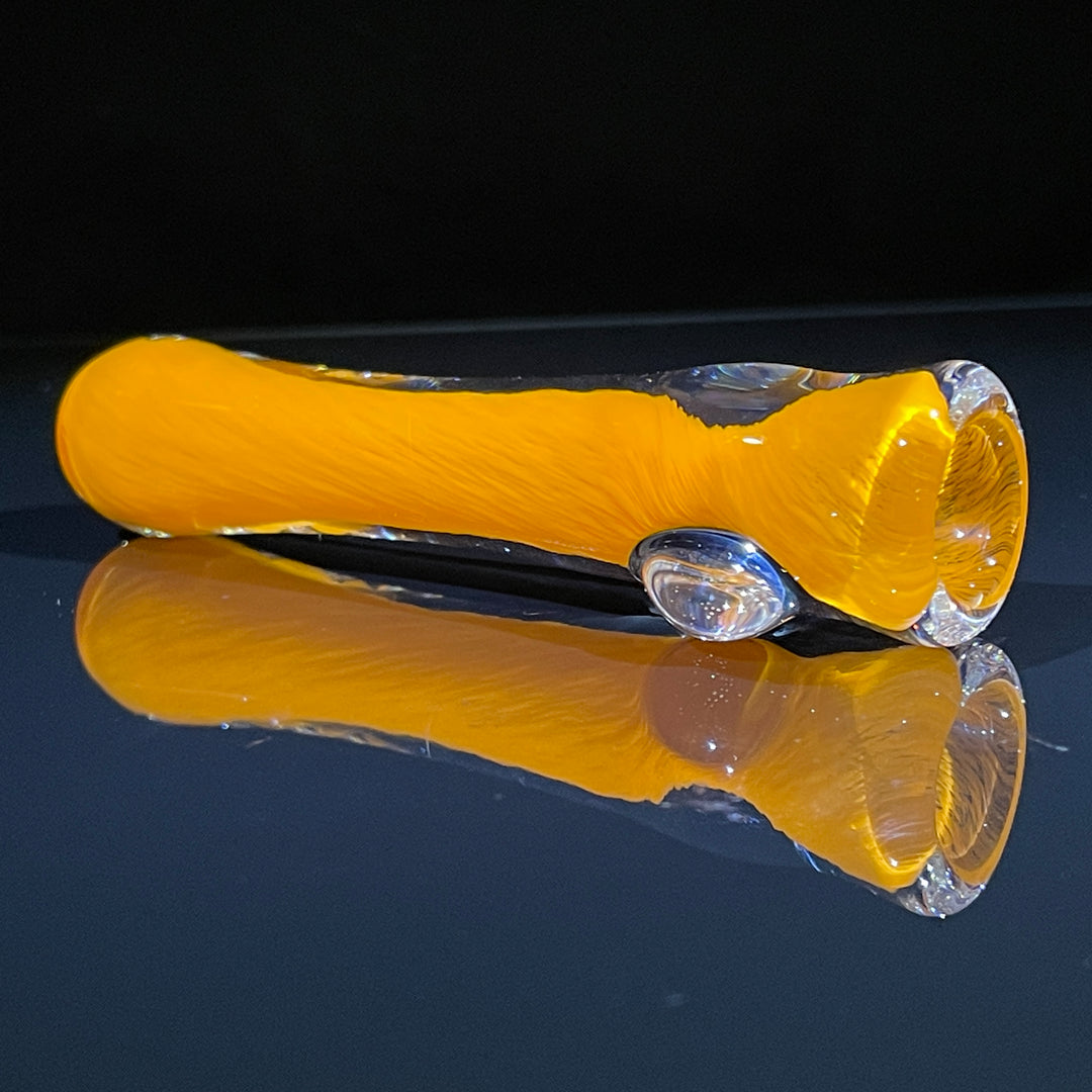 Thick Orange Frit Chillum Glass Pipe Chuck Glass