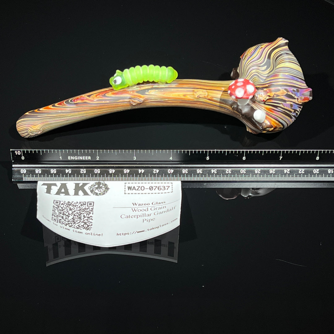 Wood Grain Caterpillar Gandalf Pipe Glass Pipe Wazoo Glass