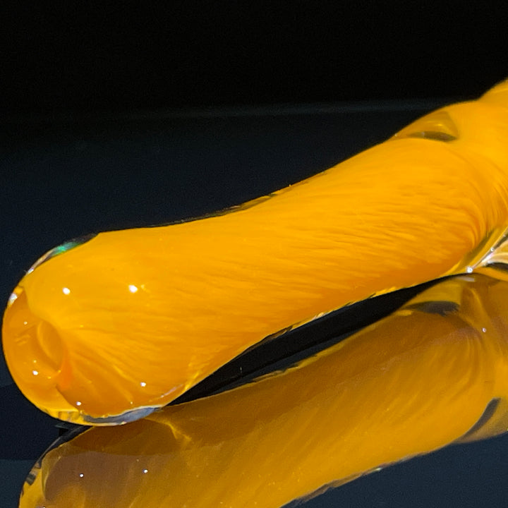 Thick Orange Frit Chillum Glass Pipe Chuck Glass