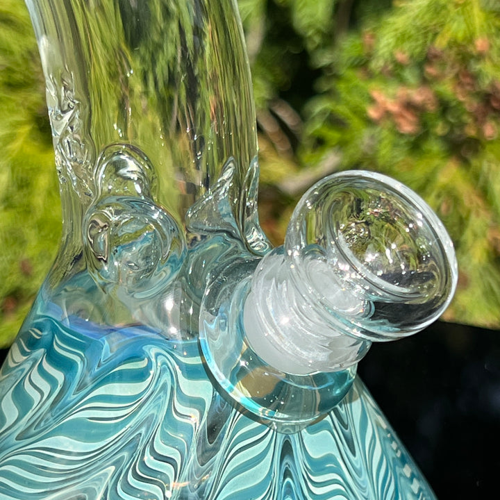 9.5" Fumed Bent Neck Beaker Bong Glass Pipe Mary Jane's Glass   