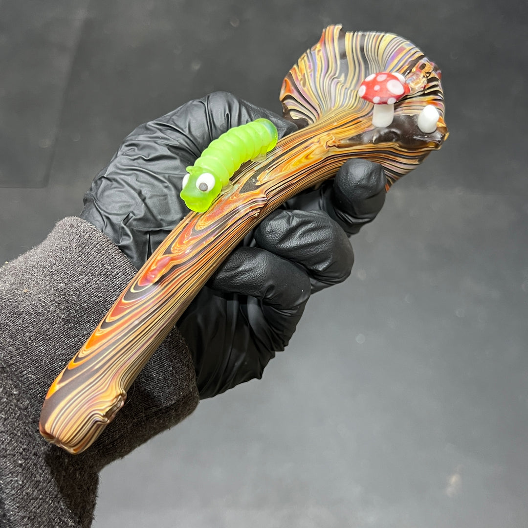 Wood Grain Caterpillar Gandalf Pipe Glass Pipe Wazoo Glass