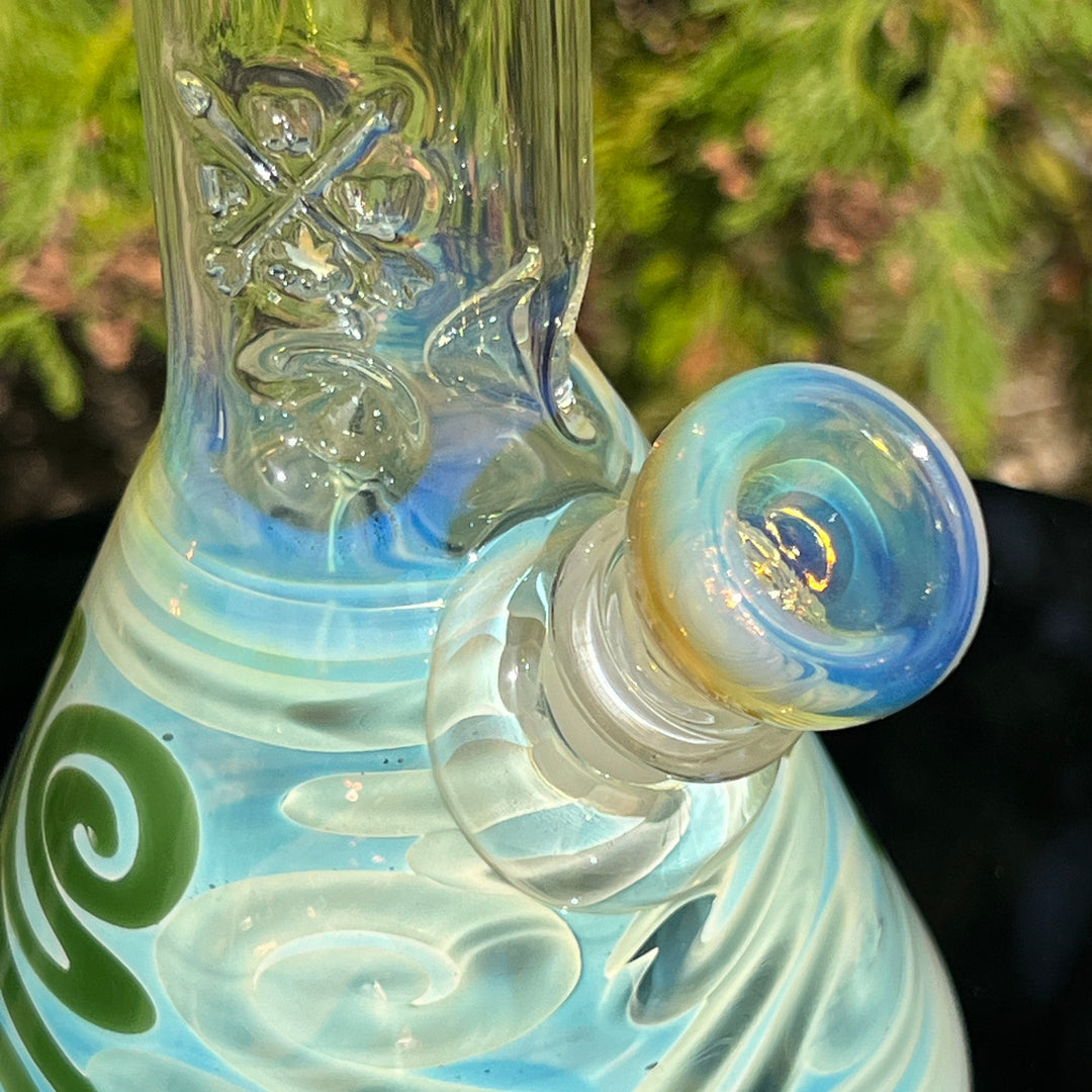 10" Fumed Bent Neck Beaker Bong Glass Pipe Mary Jane's Glass   