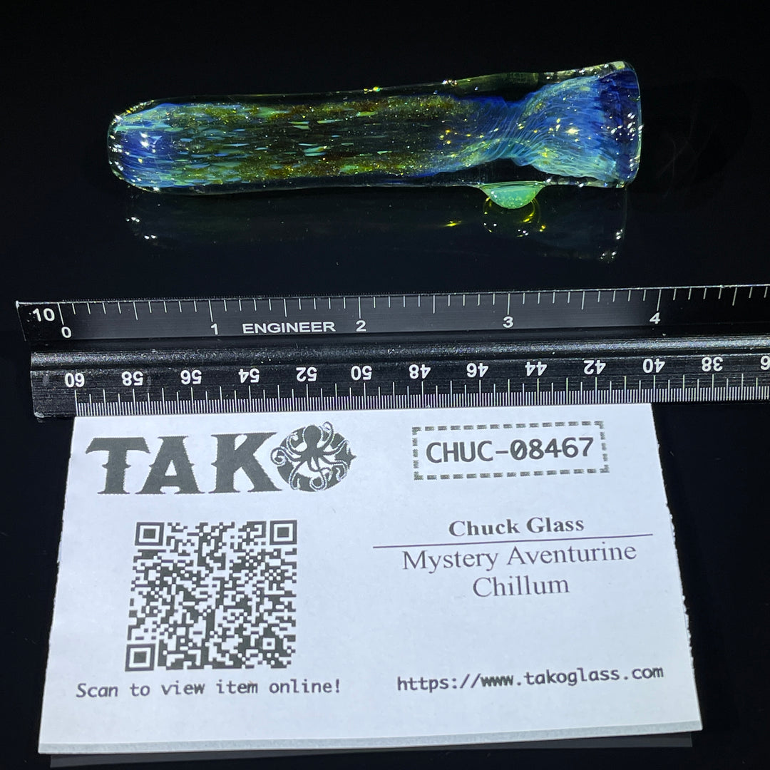 Mystery Aventurine Chillum Glass Pipe Chuck Glass