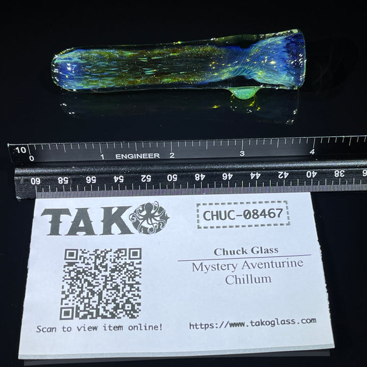 Mystery Aventurine Chillum Glass Pipe Chuck Glass