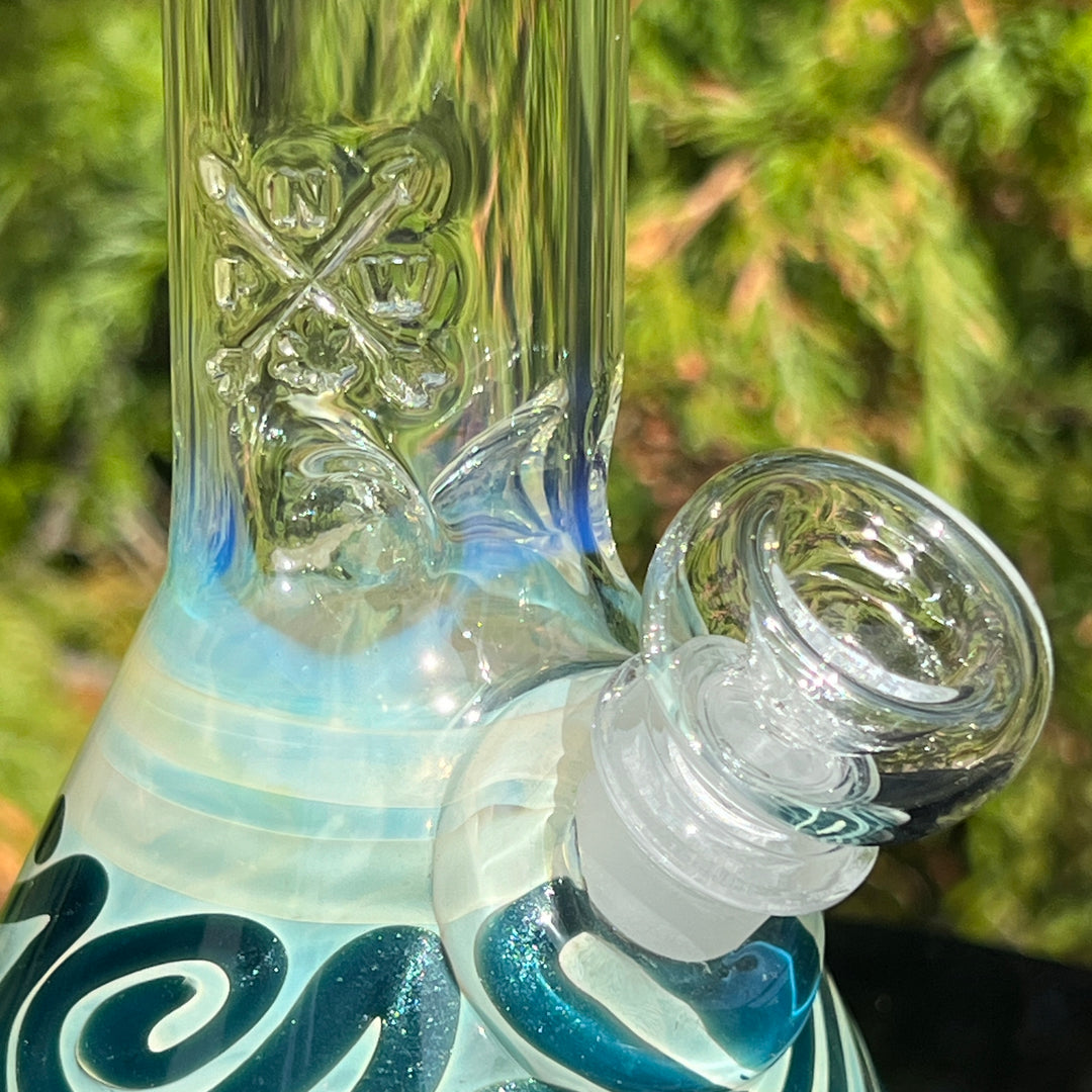 10.5" Fumed Bent Neck Beaker Bong Glass Pipe Mary Jane's Glass   