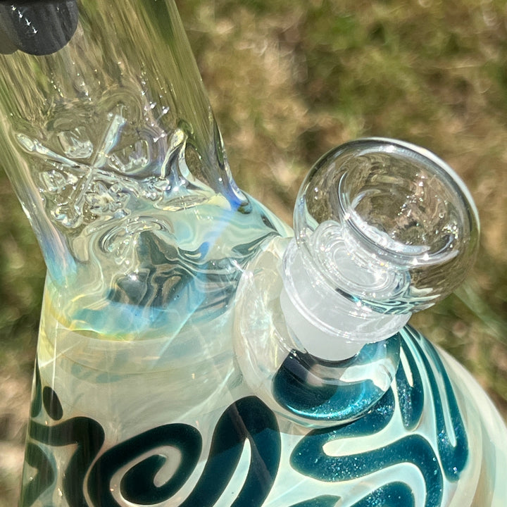 10.5" Fumed Bent Neck Beaker Bong Glass Pipe Mary Jane's Glass   