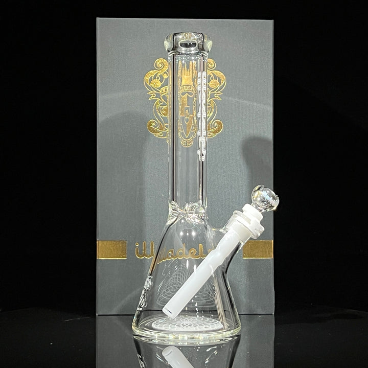 Illadelph White Mini Beaker Bong Glass Pipe Illadelph Glass