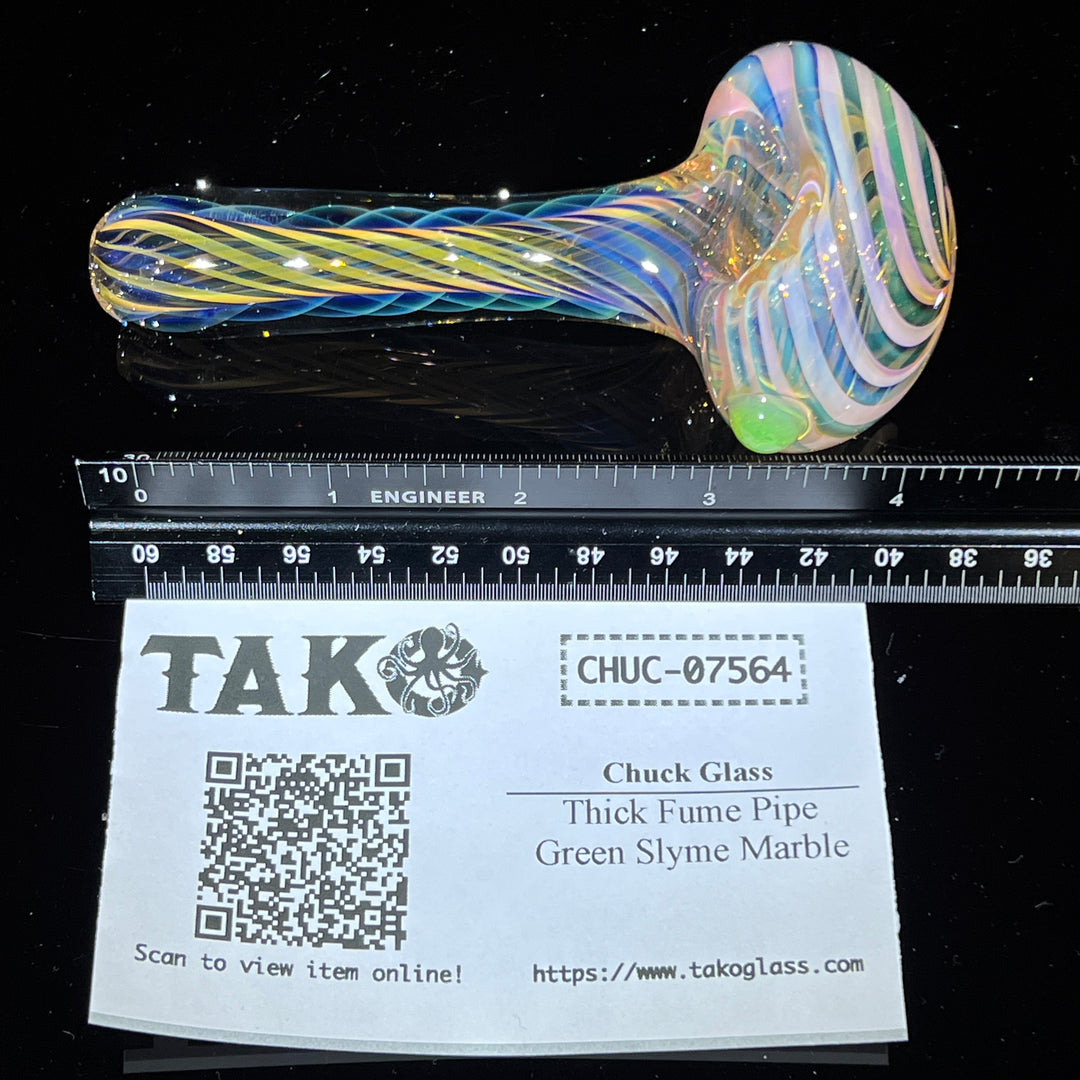 Thick Fume Pipe Green Slyme Marble Glass Pipe Chuck Glass