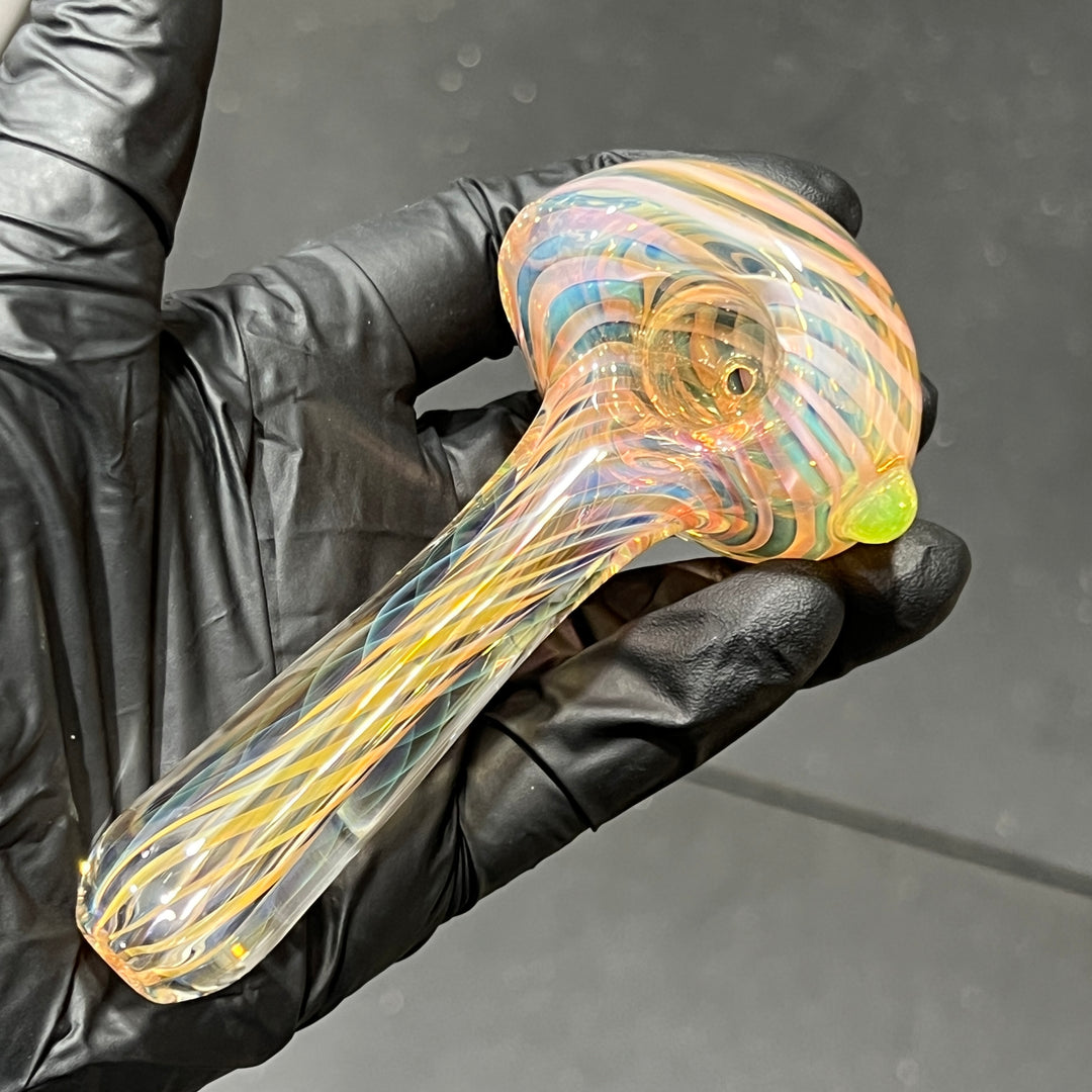 Thick Fume Pipe Green Slyme Marble Glass Pipe Chuck Glass