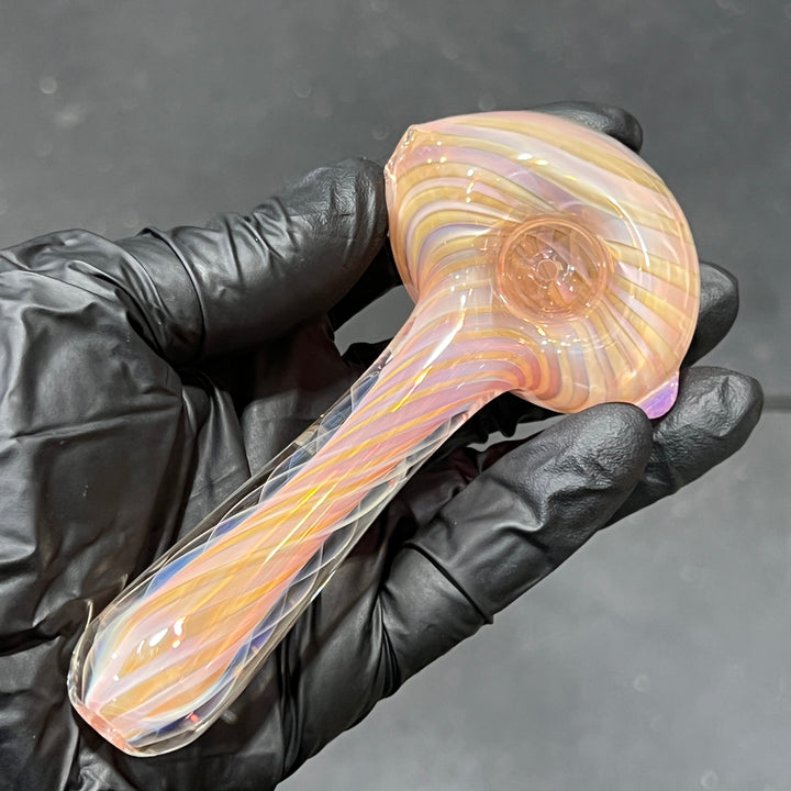 Thick Fume Pipe Pink Slyme Marble Glass Pipe Chuck Glass