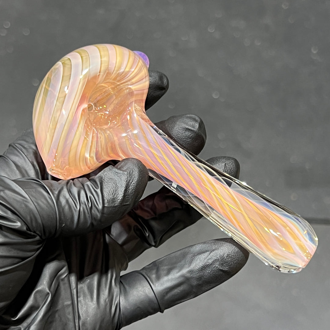 Thick Fume Pipe Pink Slyme Marble Glass Pipe Chuck Glass