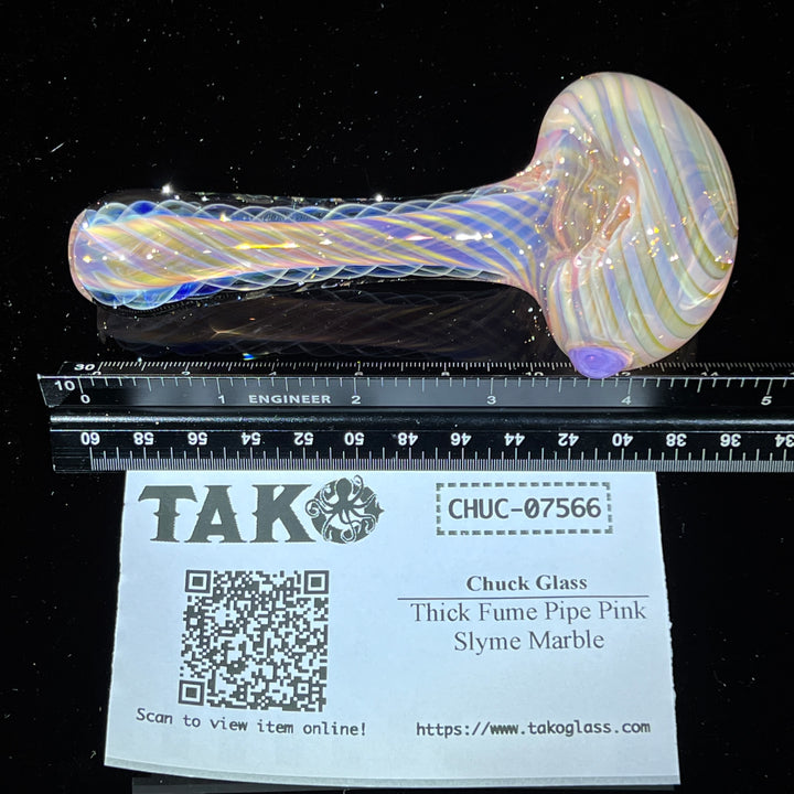 Thick Fume Pipe Pink Slyme Marble Glass Pipe Chuck Glass