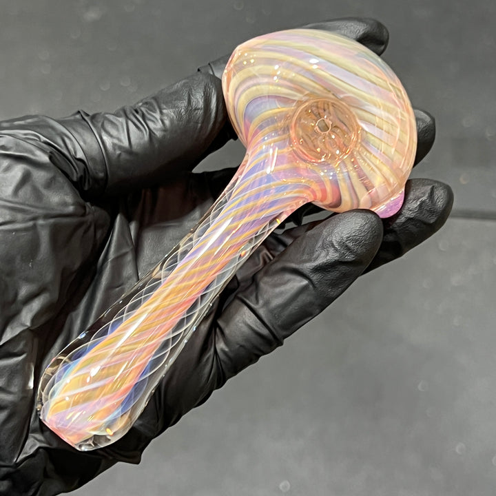 Thick Fume Pipe Pink Slyme Marble Glass Pipe Chuck Glass