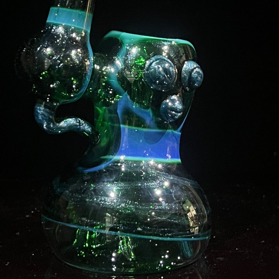 Exp Green Marble Bubbler Glass Pipe Sable Haze