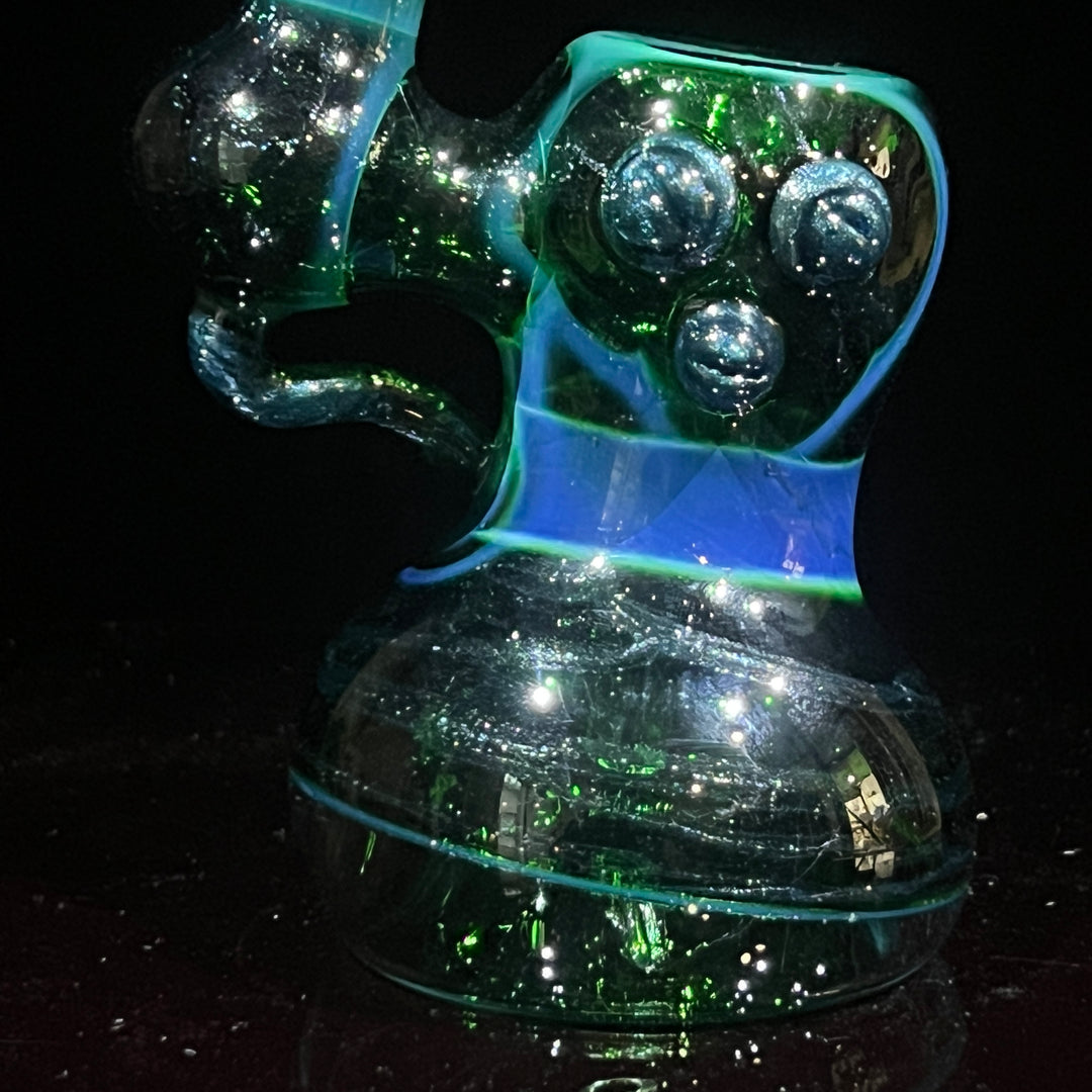 Exp Green Marble Bubbler Glass Pipe Sable Haze