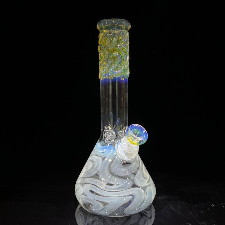 10" Fumed Squiggle Beaker Bong Glass Pipe Mary Jane's Glass   