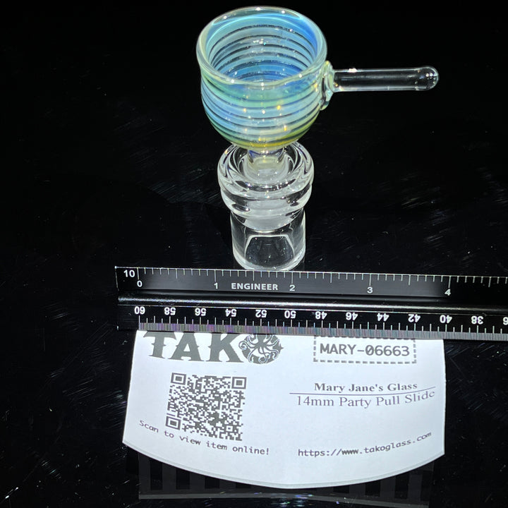 14mm Party Pull Slide Glass Pipe Mary Jane's Glass   