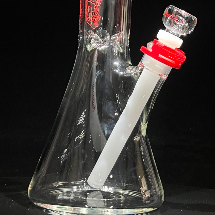 Illadelph Black and Red Beaker Bong Glass Pipe Illadelph Glass