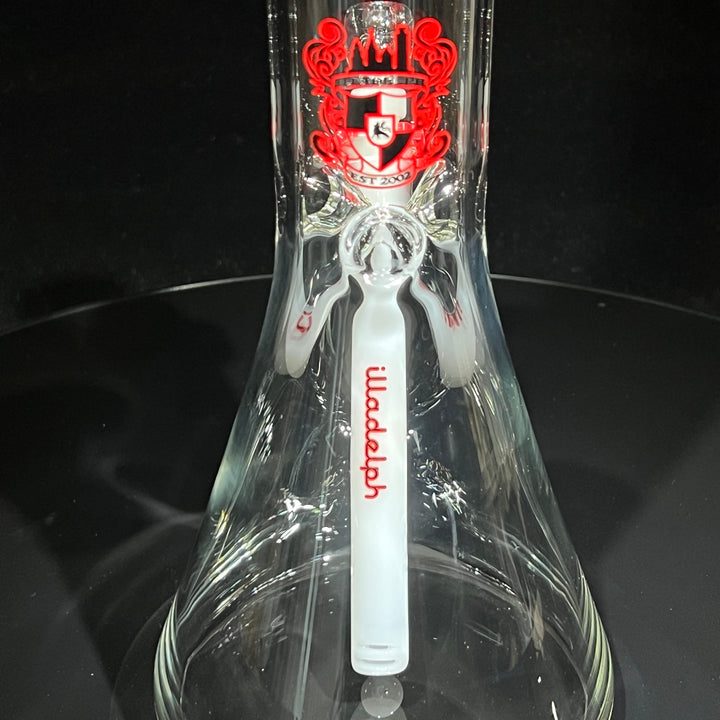 Illadelph Black and Red Beaker Bong Glass Pipe Illadelph Glass