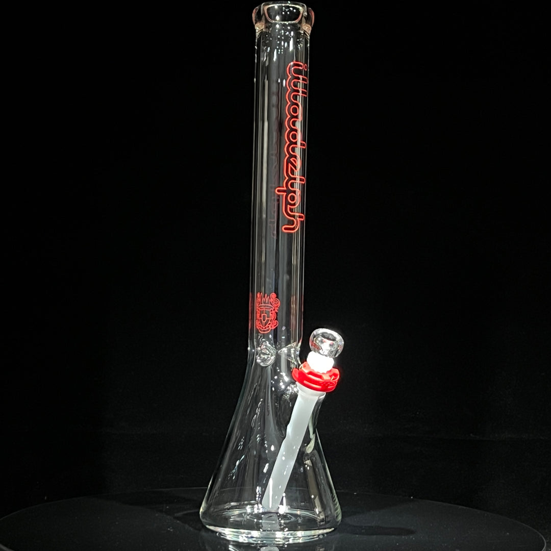 Illadelph Black and Red Beaker Bong Glass Pipe Illadelph Glass