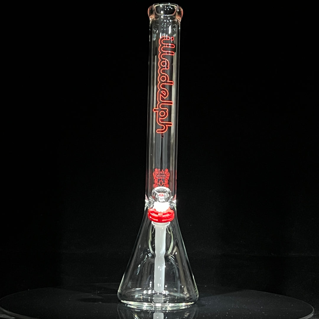 Illadelph Black and Red Beaker Bong Glass Pipe Illadelph Glass