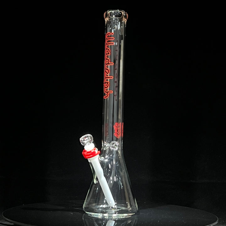 Illadelph Black and Red Beaker Bong Glass Pipe Illadelph Glass