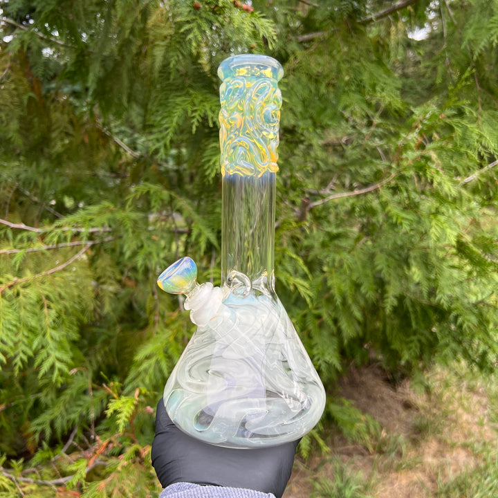 10" Fumed Squiggle Beaker Bong Glass Pipe Mary Jane's Glass   