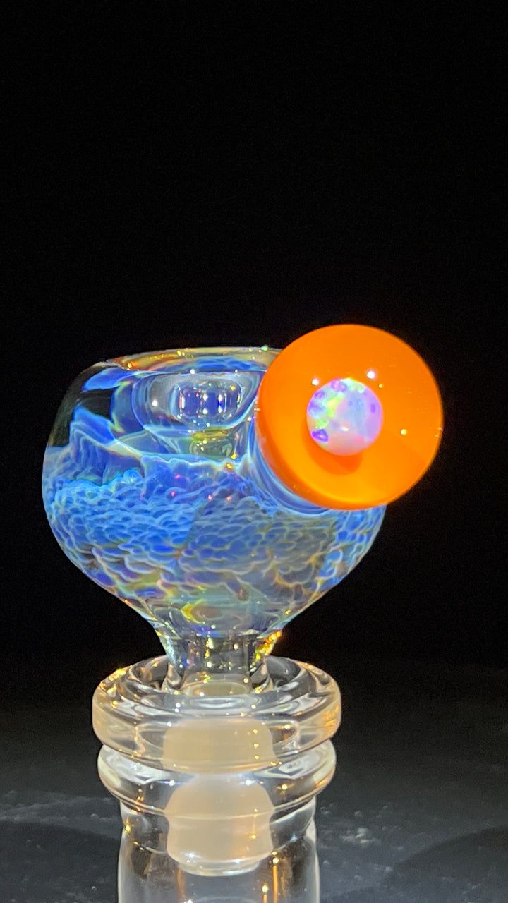 Deep Six Purple Nebula 14mm Pull Slide with Orange Accessory Tako Glass   