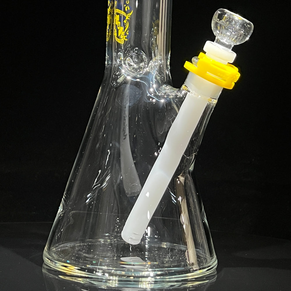 Illadelph Blue and Yellow Beaker Bong Glass Pipe Illadelph Glass