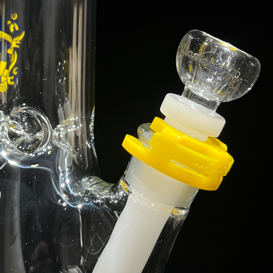 Illadelph Blue and Yellow Beaker Bong Glass Pipe Illadelph Glass