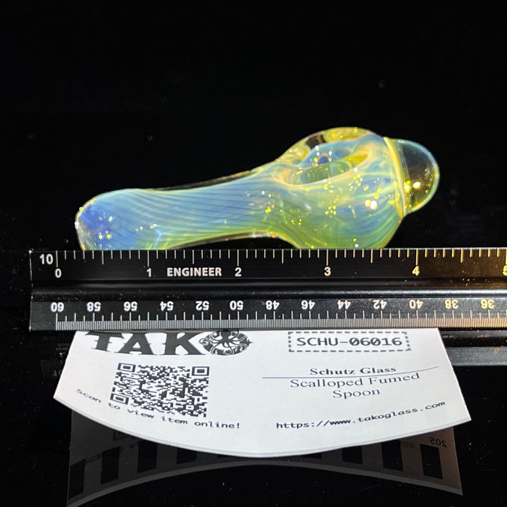 Scalloped Fumed Spoon Glass Pipe Schutz Glass   