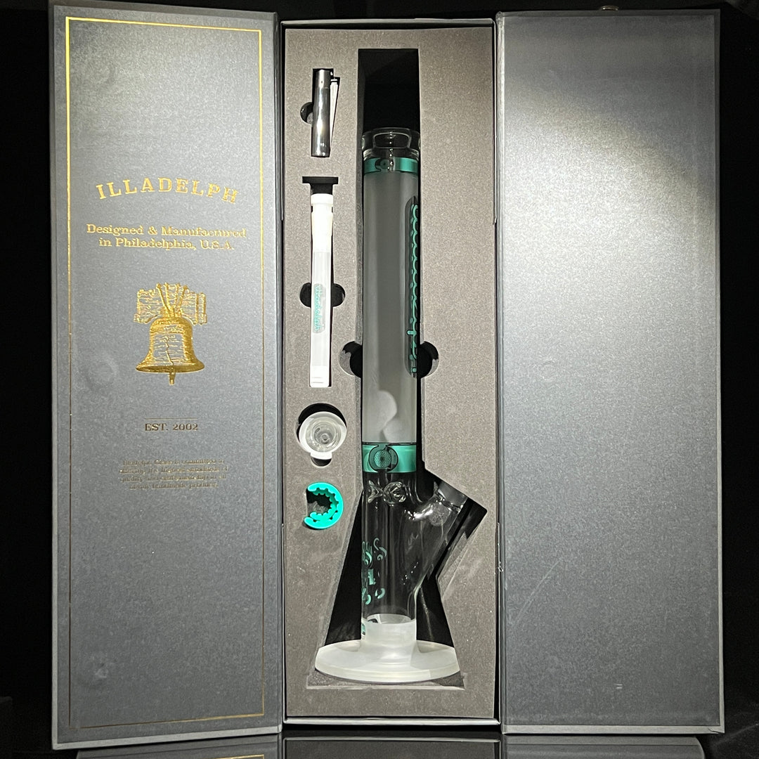 Illadelph Frosted Teal Straight Bong Glass Pipe Illadelph Glass