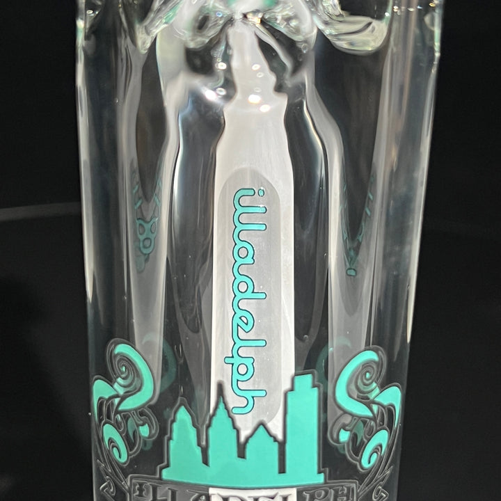 Illadelph Frosted Teal Straight Bong Glass Pipe Illadelph Glass