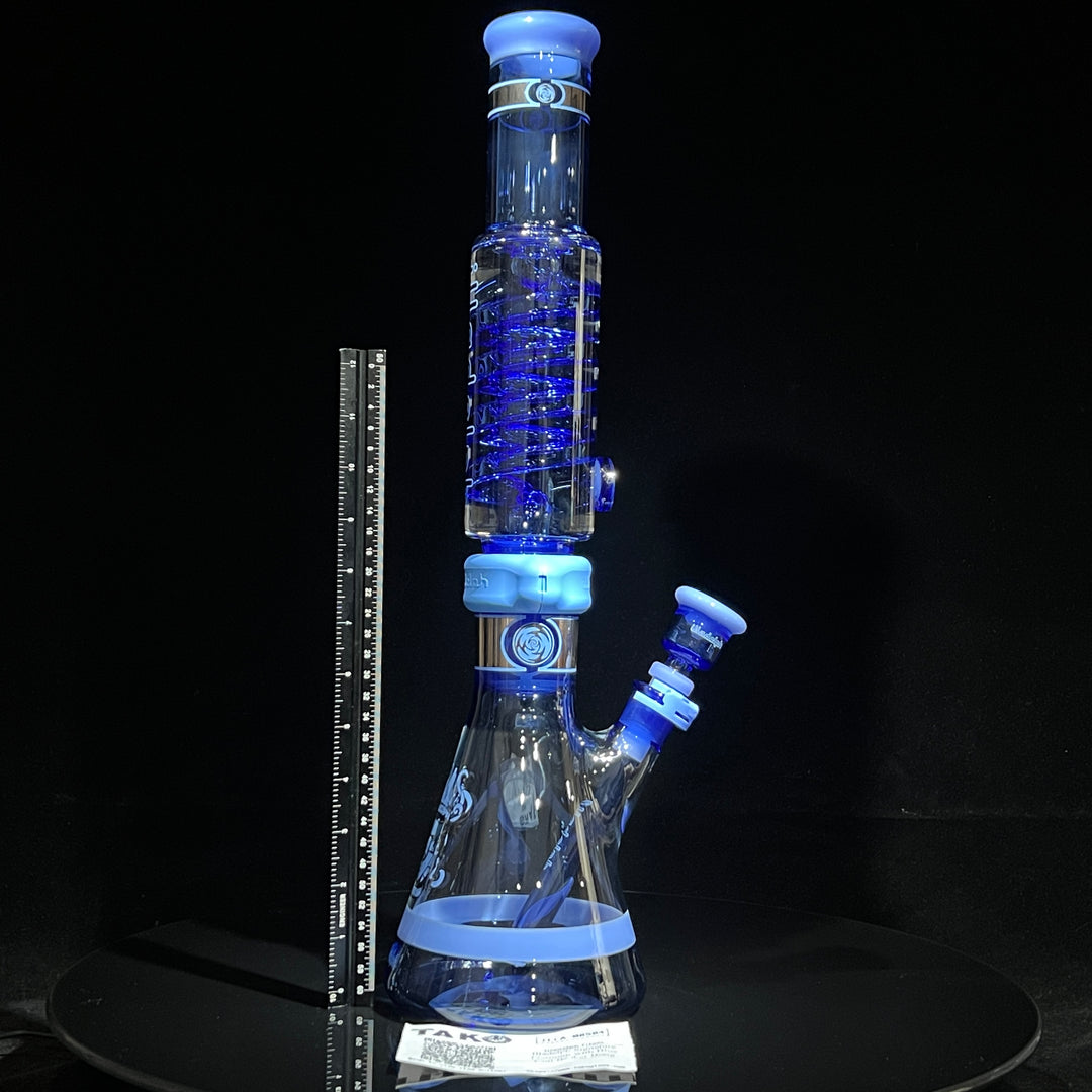 Illadelph Signature Platinum with Blue Coil Beaker Bong Glass Pipe Illadelph Glass