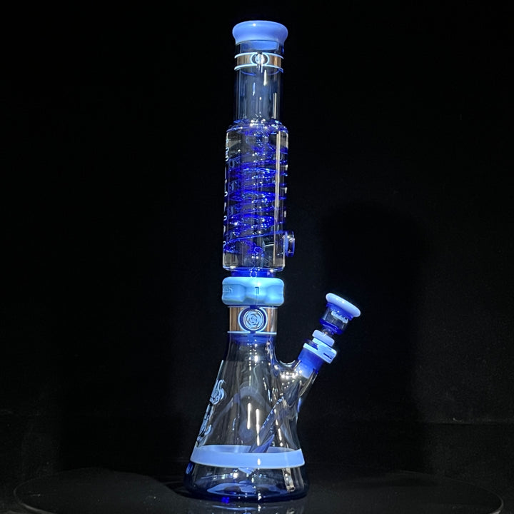 Illadelph Signature Platinum with Blue Coil Beaker Bong Glass Pipe Illadelph Glass