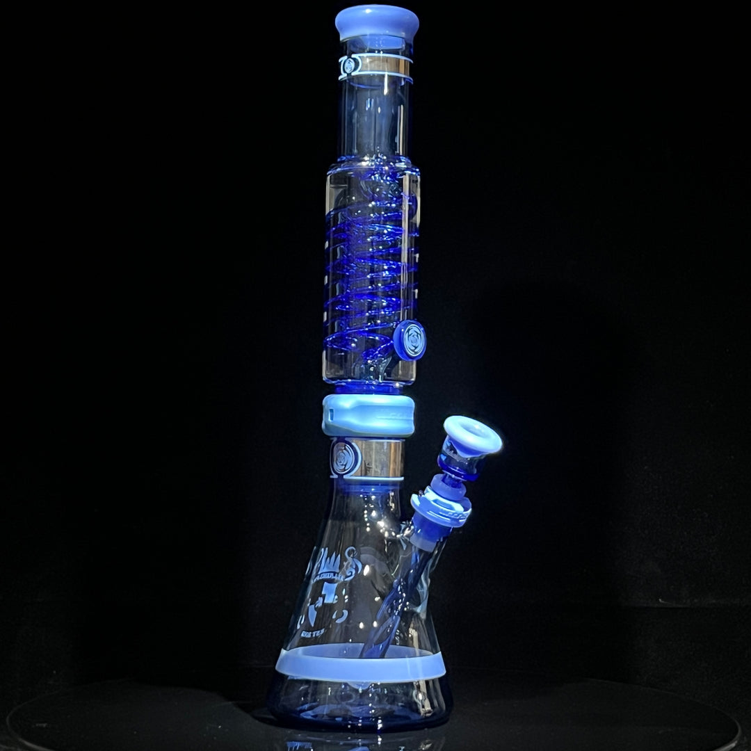 Illadelph Signature Platinum with Blue Coil Beaker Bong Glass Pipe Illadelph Glass