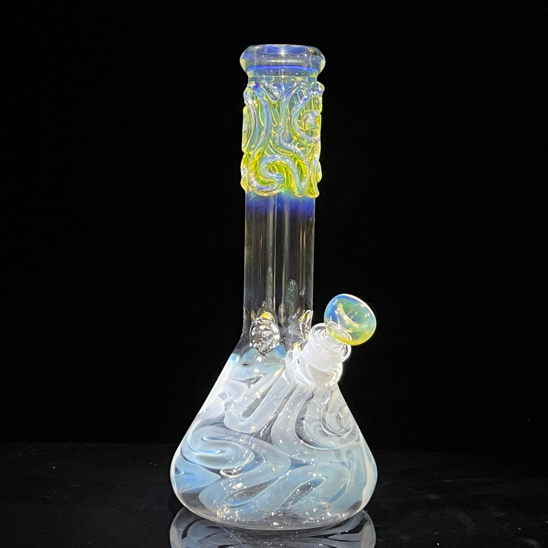 10" Fumed Squiggle Beaker Bong Glass Pipe Mary Jane's Glass   