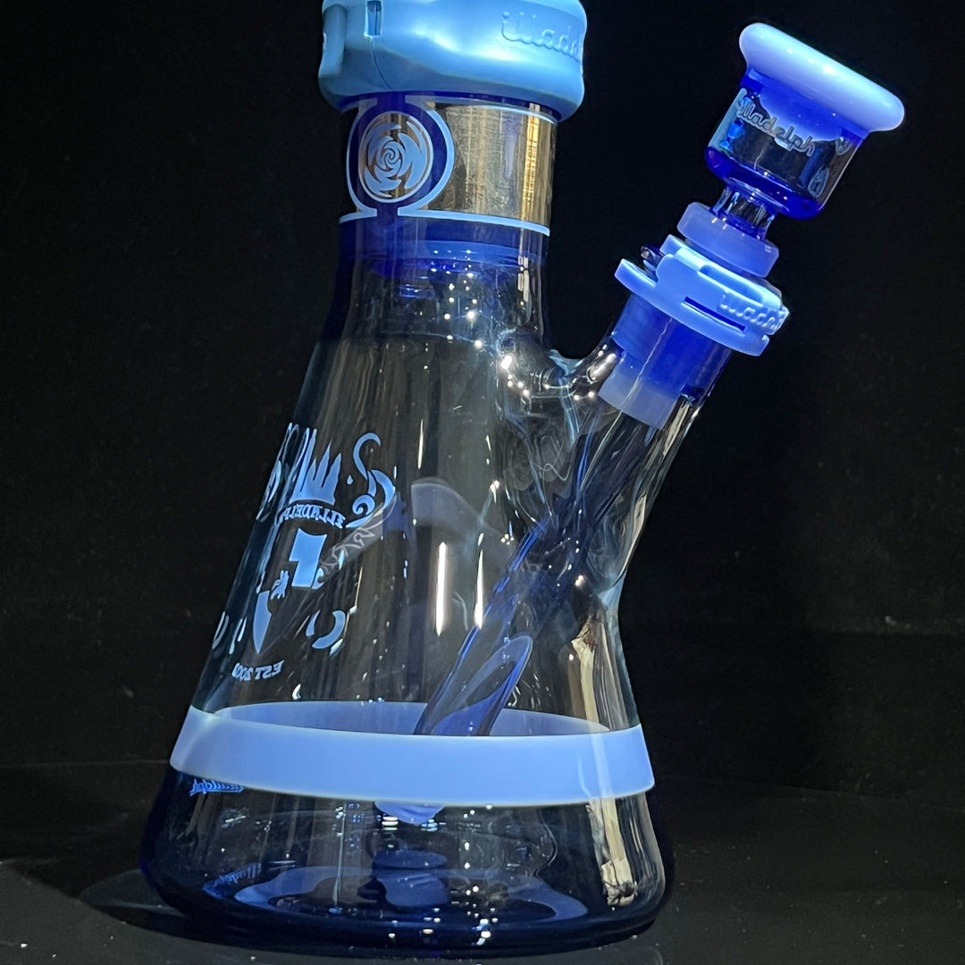 Illadelph Signature Platinum with Blue Coil Beaker Bong Glass Pipe Illadelph Glass