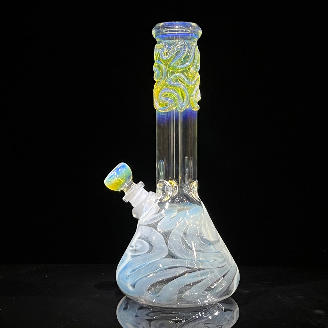 10" Fumed Squiggle Beaker Bong Glass Pipe Mary Jane's Glass   