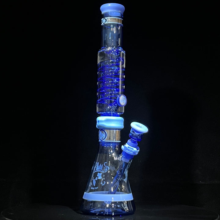 Illadelph Signature Platinum with Blue Coil Beaker Bong Glass Pipe Illadelph Glass