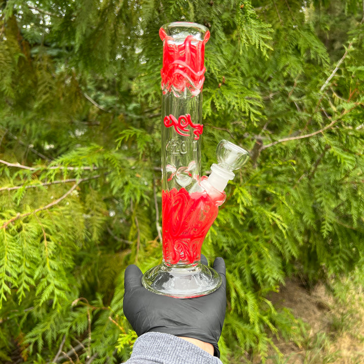 9.5" Swirl Straight Bong Glass Pipe Mary Jane's Glass   