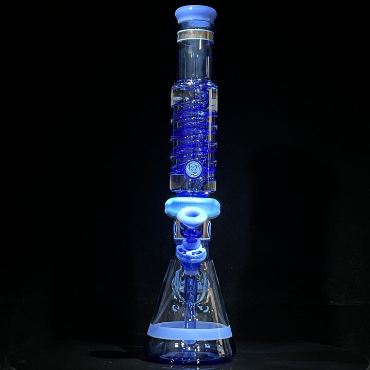 Illadelph Signature Platinum with Blue Coil Beaker Bong Glass Pipe Illadelph Glass