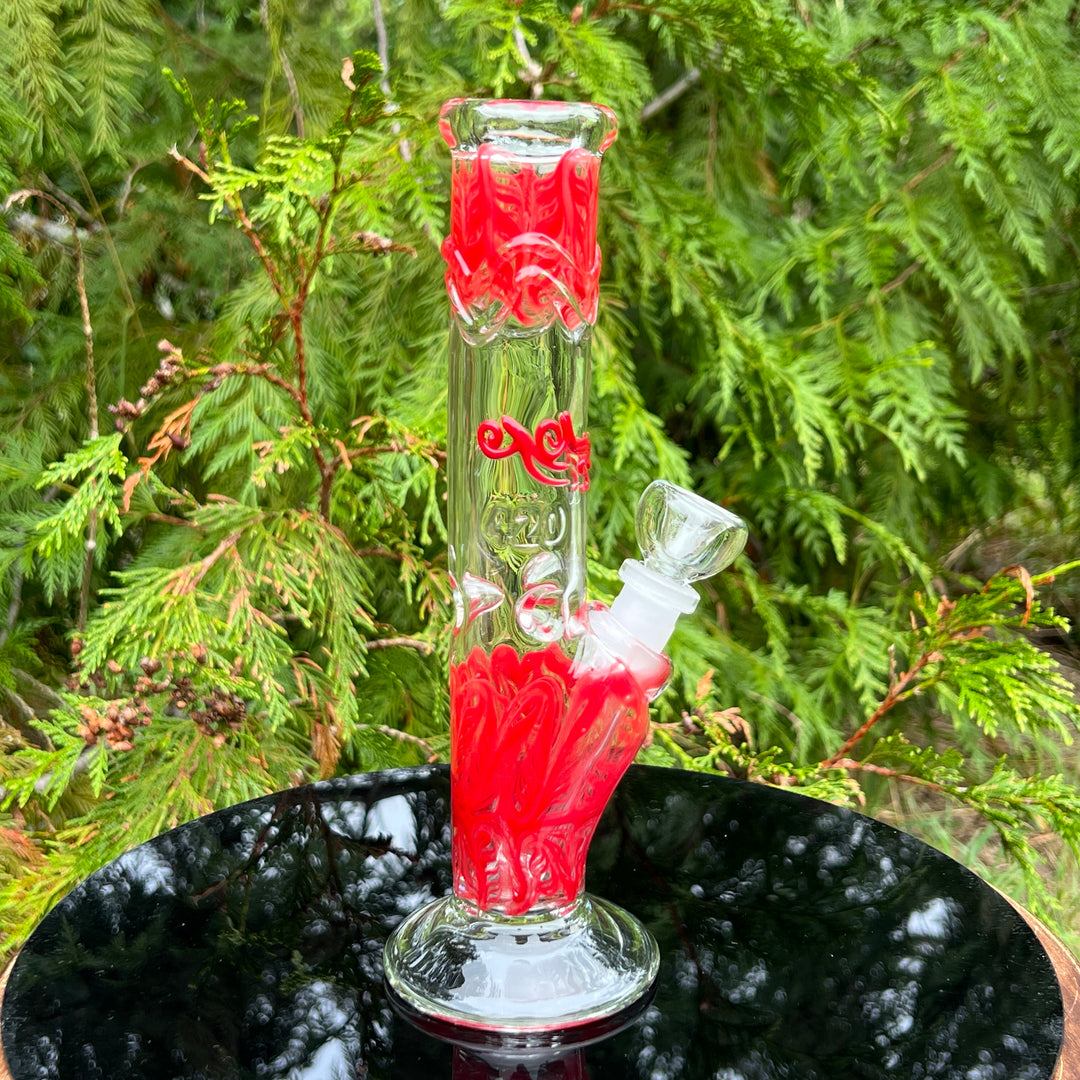 9.5" Swirl Straight Bong Glass Pipe Mary Jane's Glass   