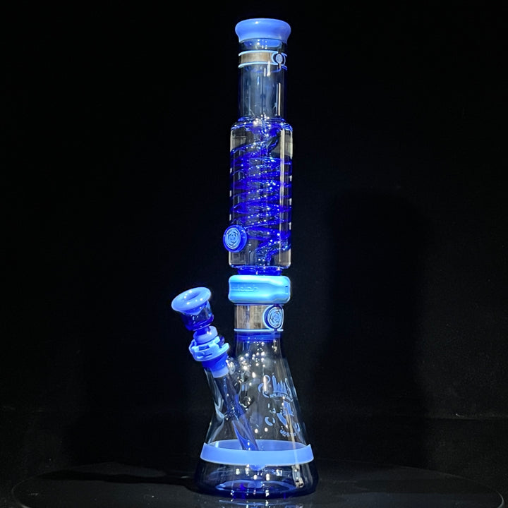 Illadelph Signature Platinum with Blue Coil Beaker Bong Glass Pipe Illadelph Glass