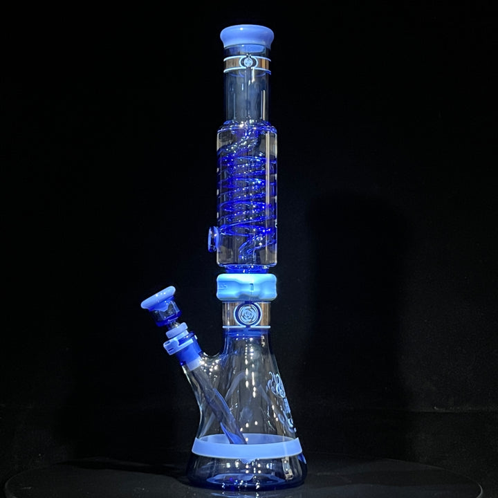 Illadelph Signature Platinum with Blue Coil Beaker Bong Glass Pipe Illadelph Glass