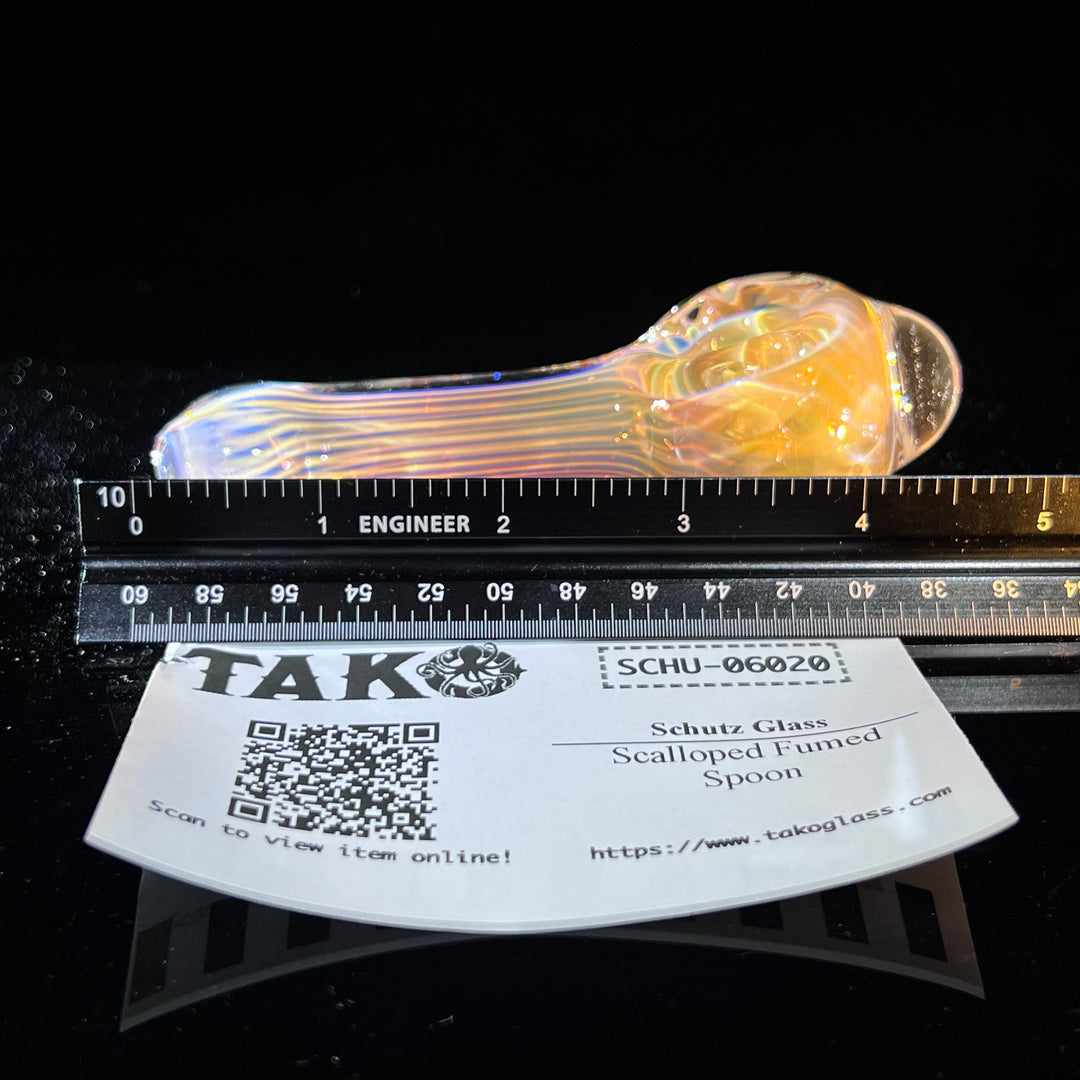 Scalloped Fumed Spoon Glass Pipe Schutz Glass   