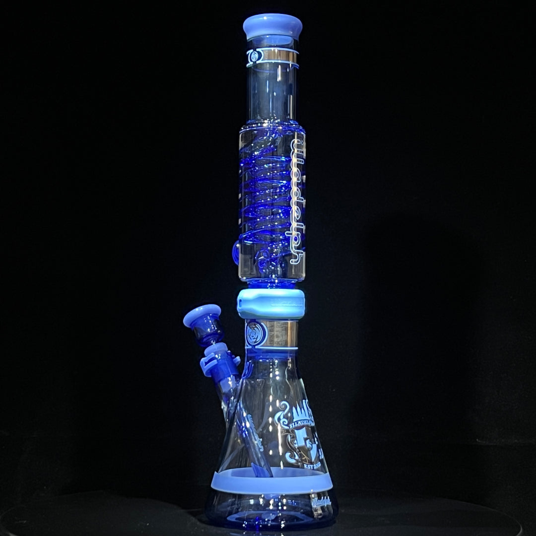 Illadelph Signature Platinum with Blue Coil Beaker Bong Glass Pipe Illadelph Glass