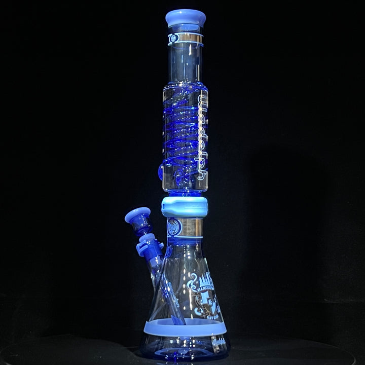 Illadelph Signature Platinum with Blue Coil Beaker Bong Glass Pipe Illadelph Glass