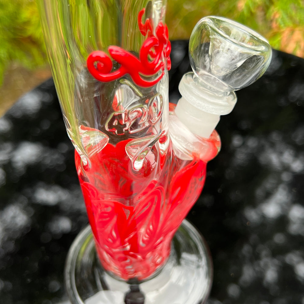 9.5" Swirl Straight Bong Glass Pipe Mary Jane's Glass   