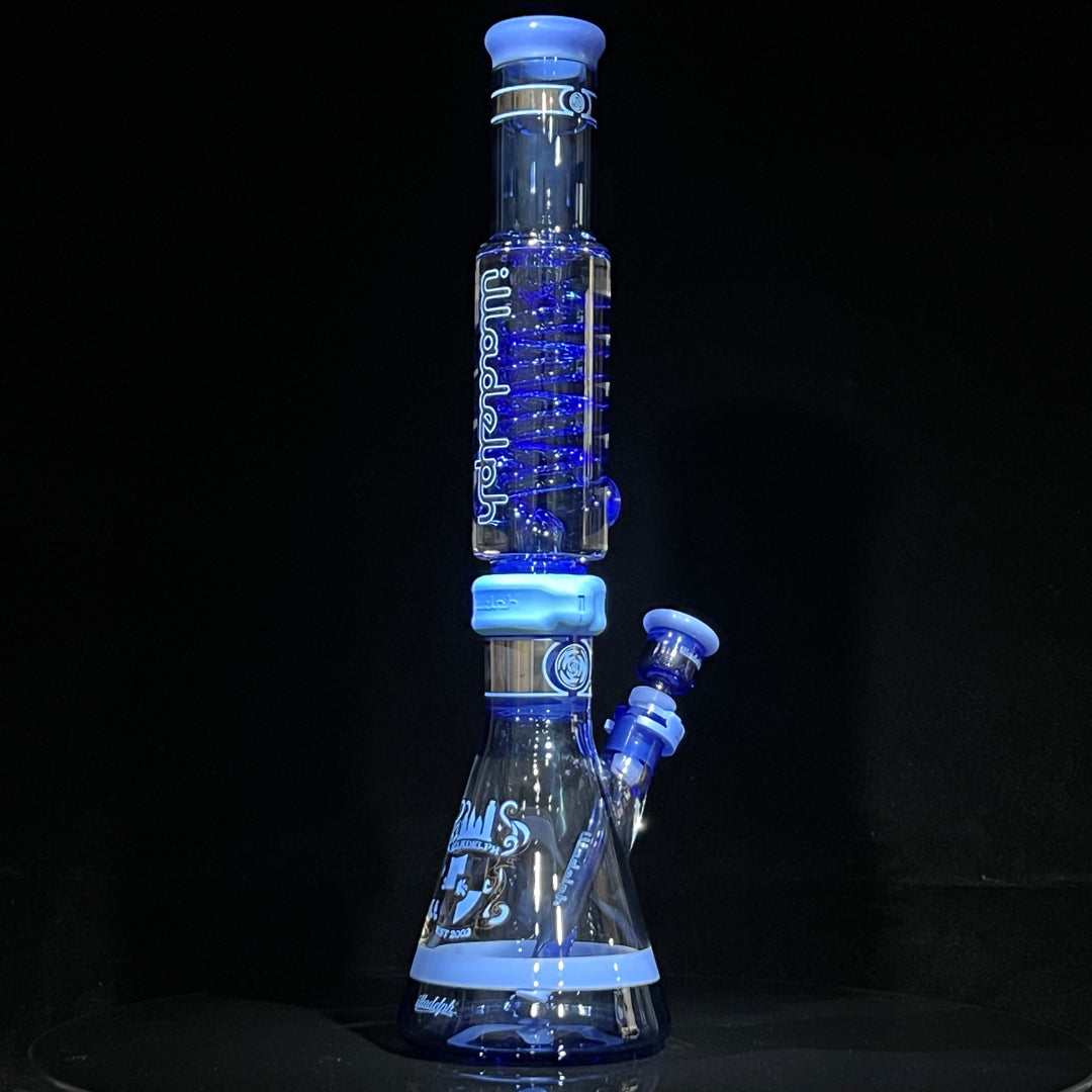 Illadelph Signature Platinum with Blue Coil Beaker Bong Glass Pipe Illadelph Glass